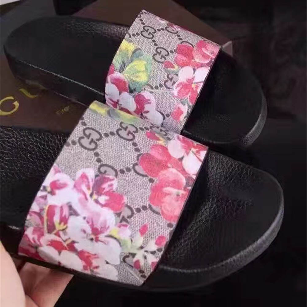 Gucci Bird And Flower Flip Flops - FashionPlug