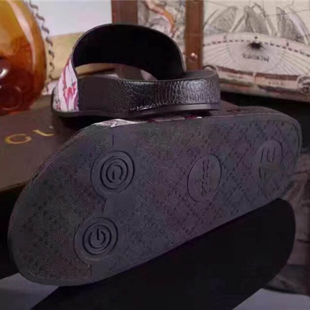 Gucci Bird And Flower Flip Flops - FashionPlug