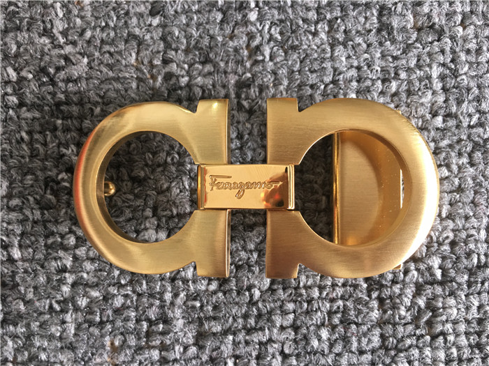Ferragamo Black Leather Gold Buckle - FashionPlug