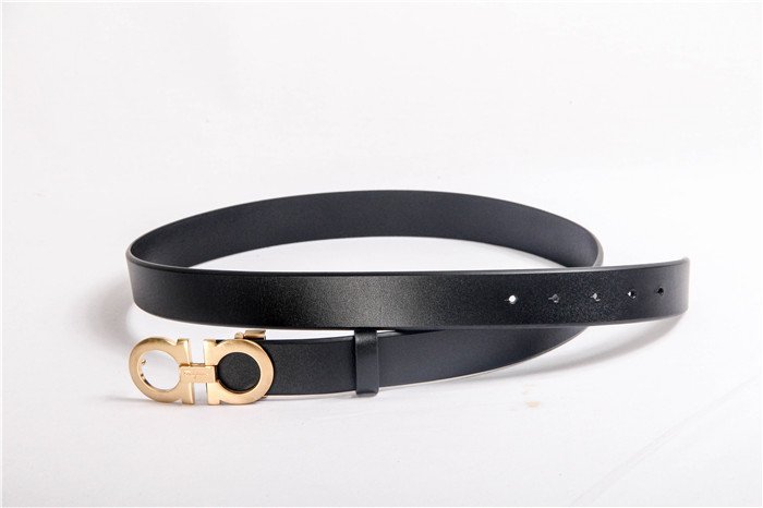 Ferragamo Black Leather Gold Buckle - FashionPlug