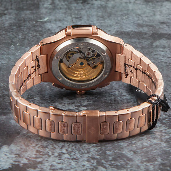 Patek Philipps Sa Rose Gold Watch with Black Dial - FashionPlug