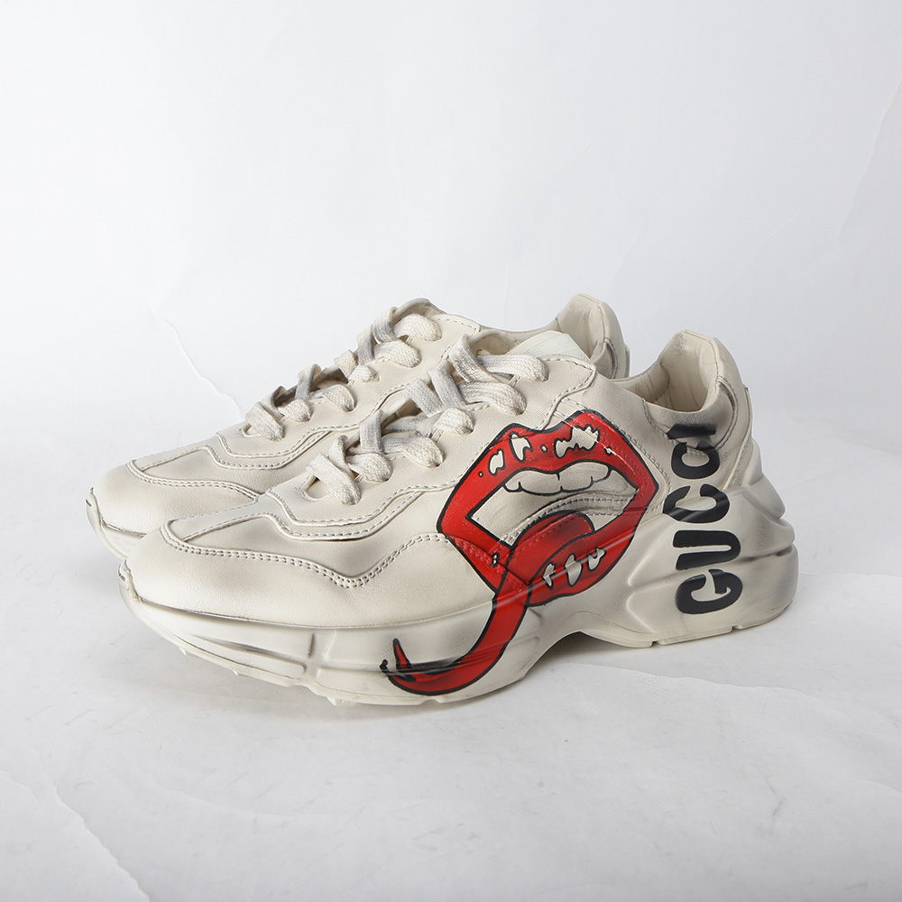Gucci Rhyton Sneaker With Mouth Print - FashionPlug