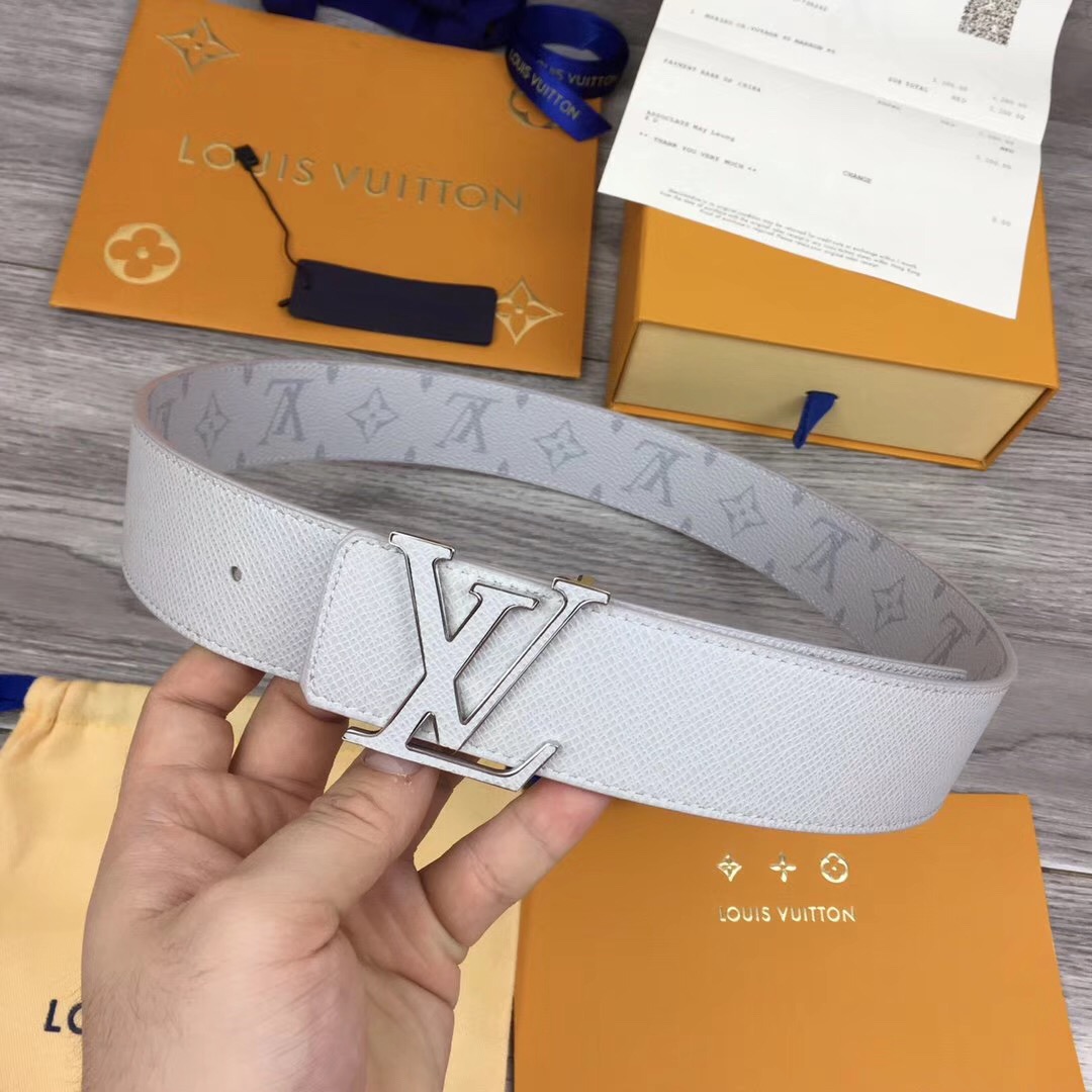 Louis Vuitton Initiales Reversible Belt  In White - FashionPlug