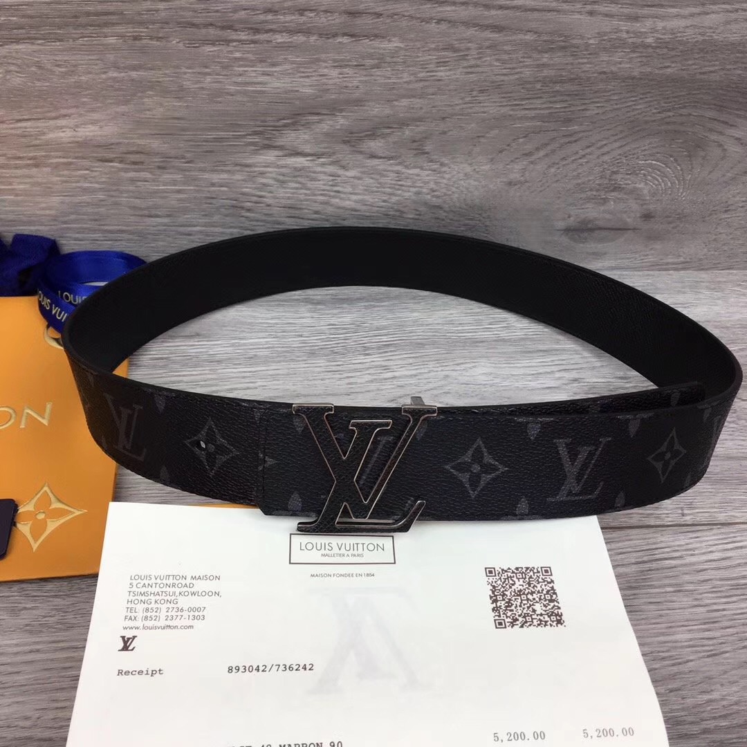 Louis Vuitton Initiales Reversible Belt In Black - FashionPlug