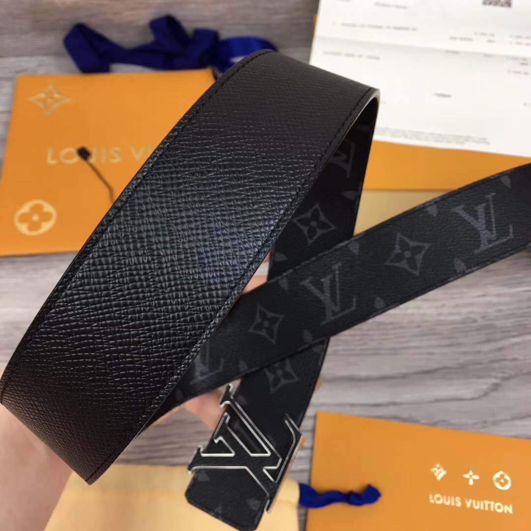 Louis Vuitton Initiales Reversible Belt In Black - FashionPlug