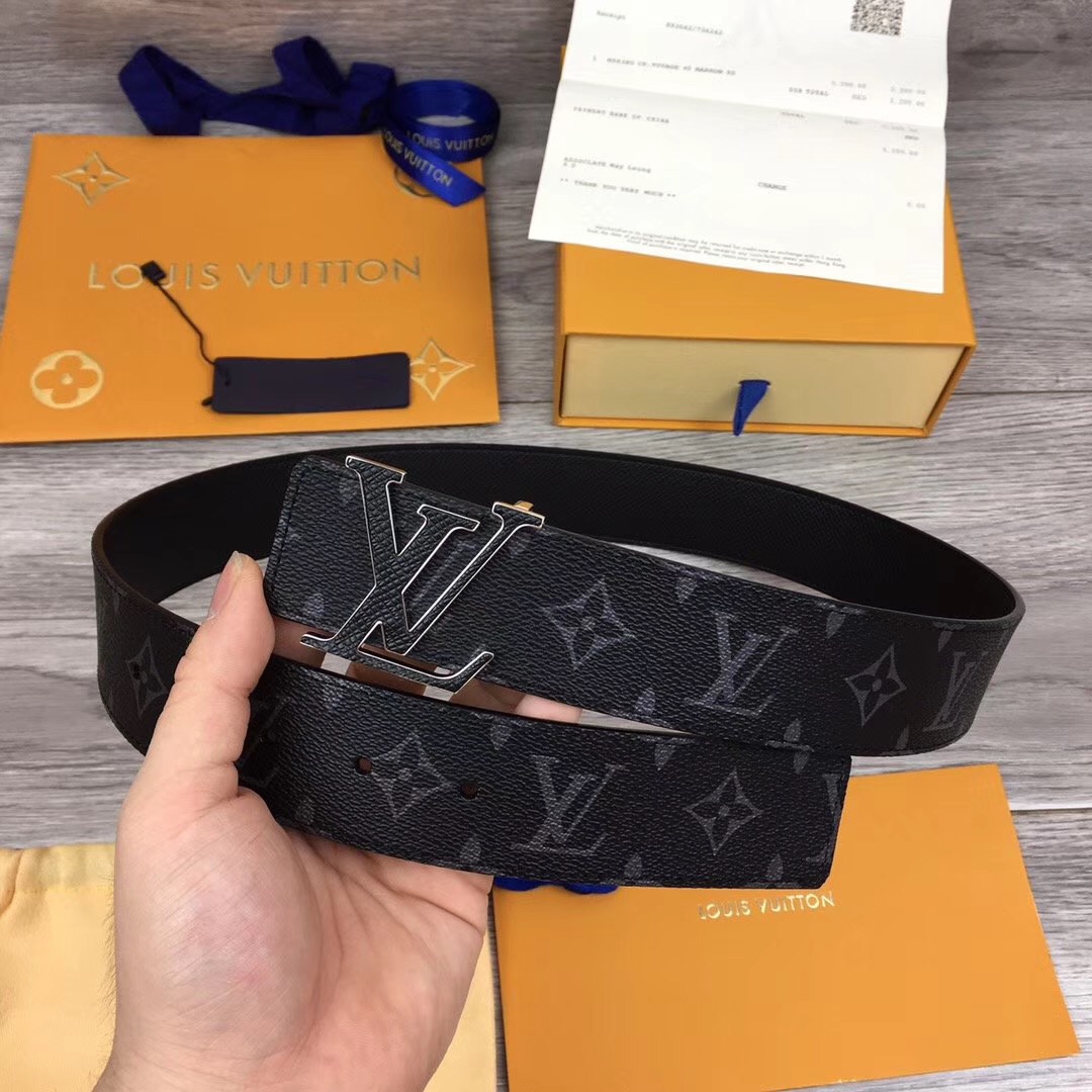 Louis Vuitton Initiales Reversible Belt In Black - FashionPlug