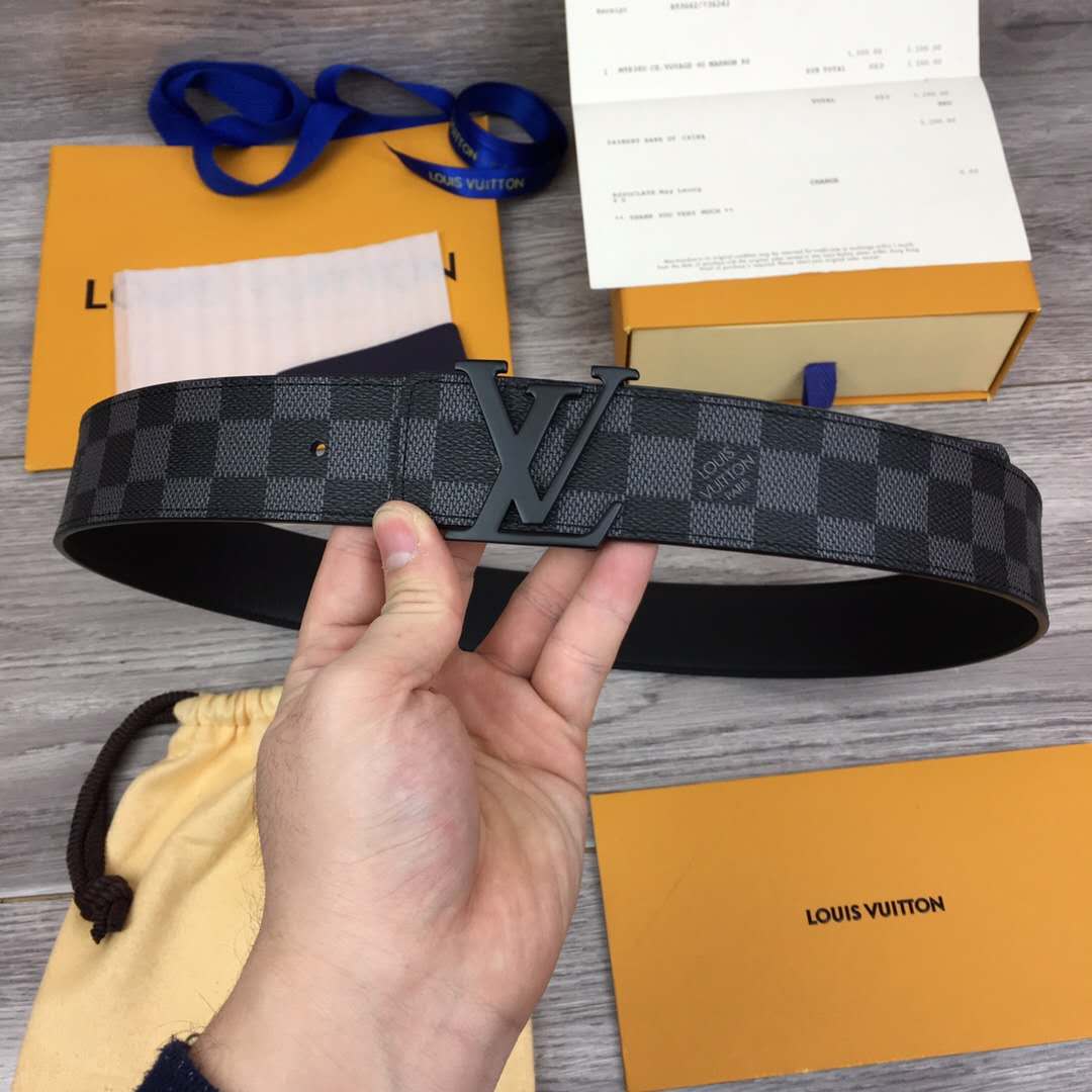Louis Vuitton Damier Belt In Black - FashionPlug