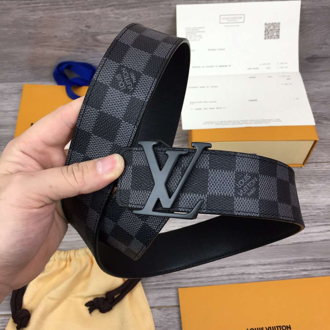 Louis Vuitton Damier Belt In Black - FashionPlug