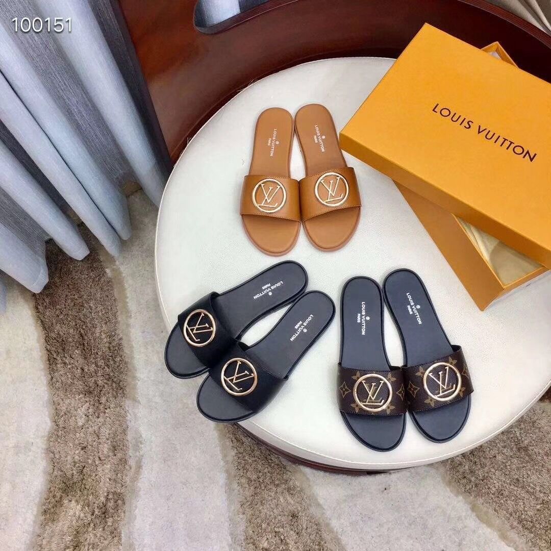 Louis Vuitton Monogram Lock It Flat Mule  - FashionPlug