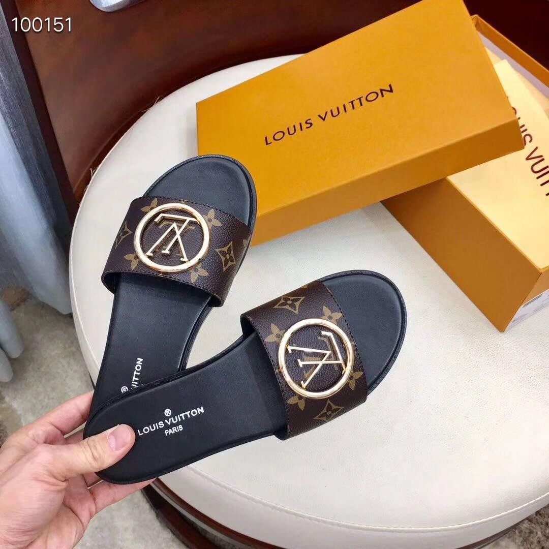 Louis Vuitton Monogram Lock It Flat Mule  - FashionPlug