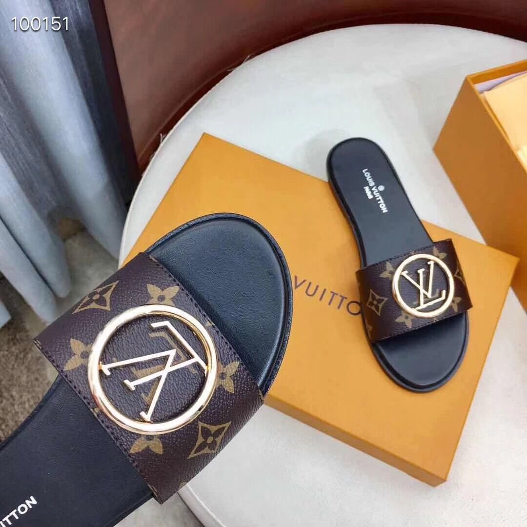 Louis Vuitton Monogram Lock It Flat Mule  - FashionPlug