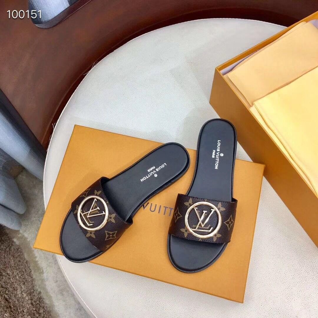 Louis Vuitton Monogram Lock It Flat Mule  - FashionPlug