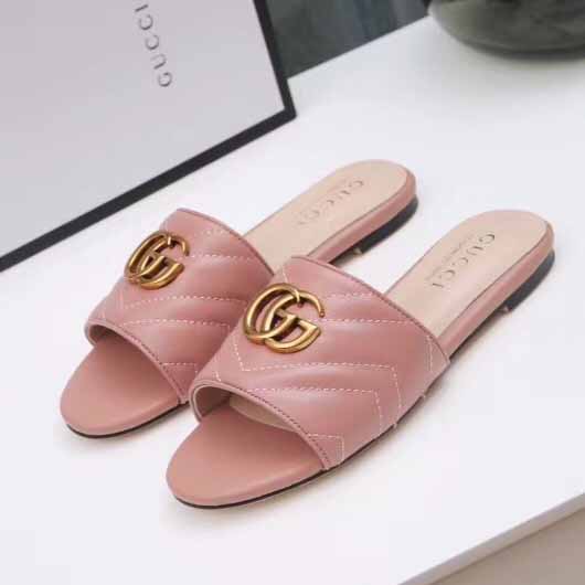 Gucci Women's Slide Sandal With Double G - FashionPlug