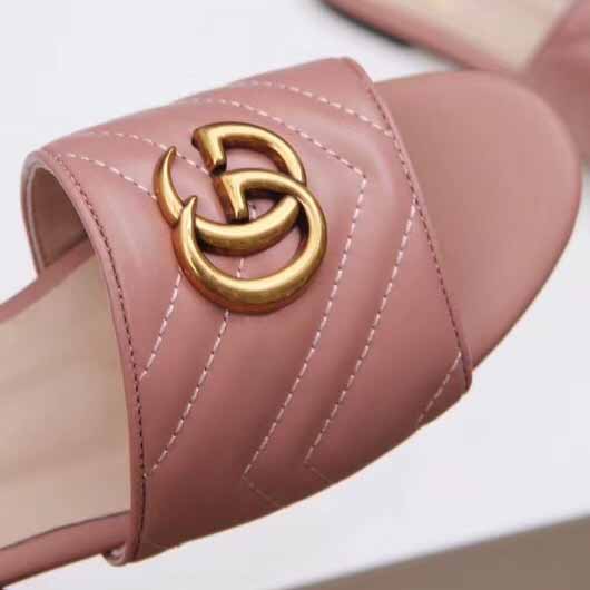 Gucci Women's Slide Sandal With Double G - FashionPlug