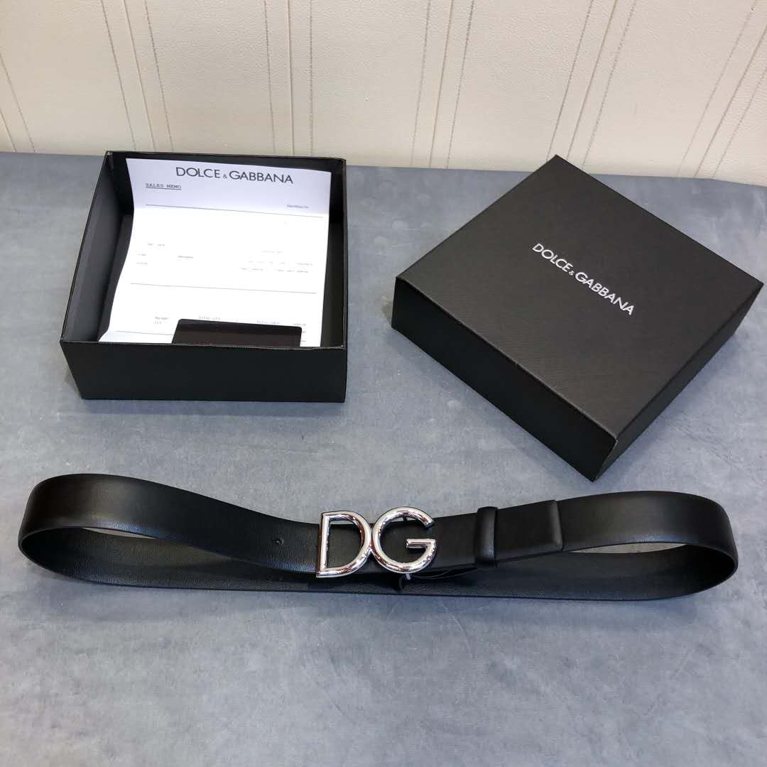 Dolce & Gabbana DG Black Belt  - FashionPlug
