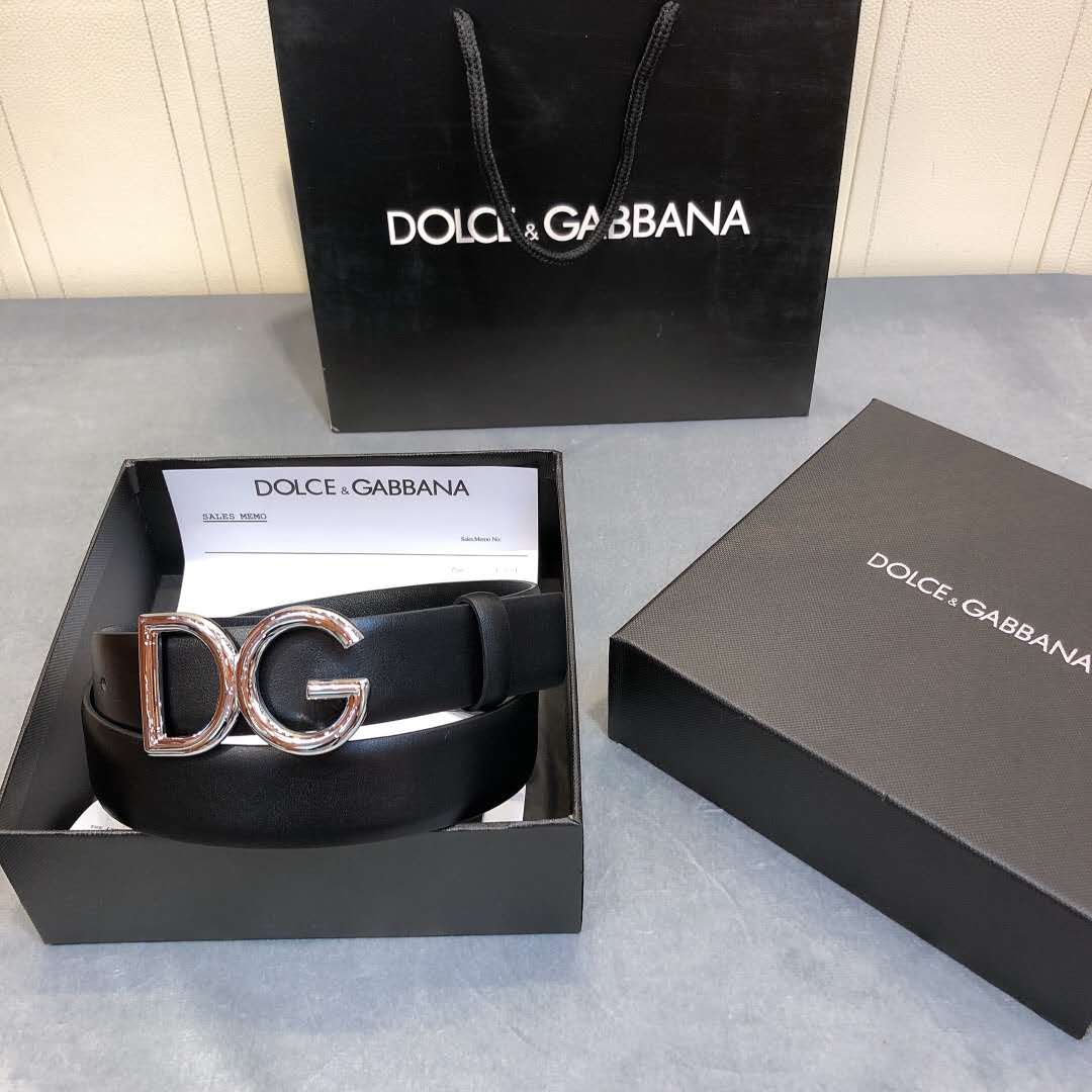 Dolce & Gabbana DG Black Belt  - FashionPlug