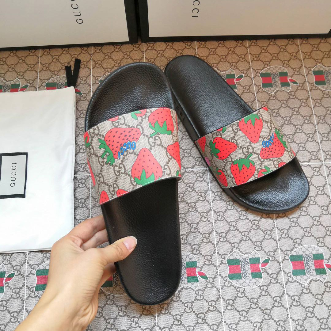 Gucci GG Gucci Strawberry Slide Sandal - FashionPlug