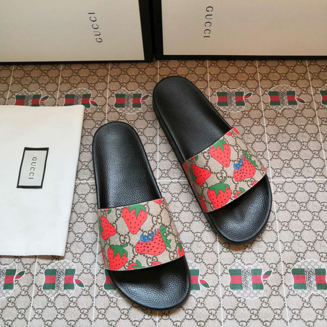 Gucci GG Gucci Strawberry Slide Sandal - FashionPlug