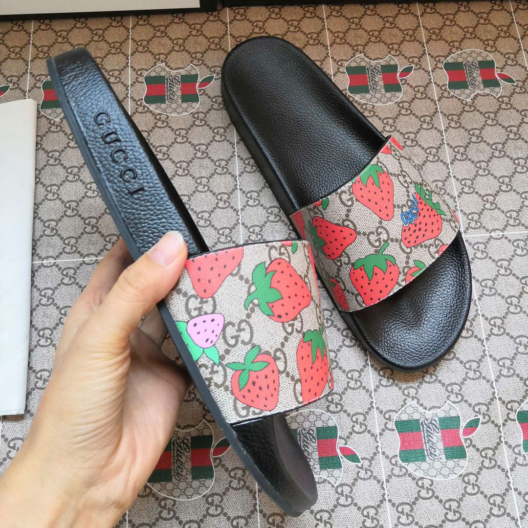 Gucci GG Gucci Strawberry Slide Sandal - FashionPlug