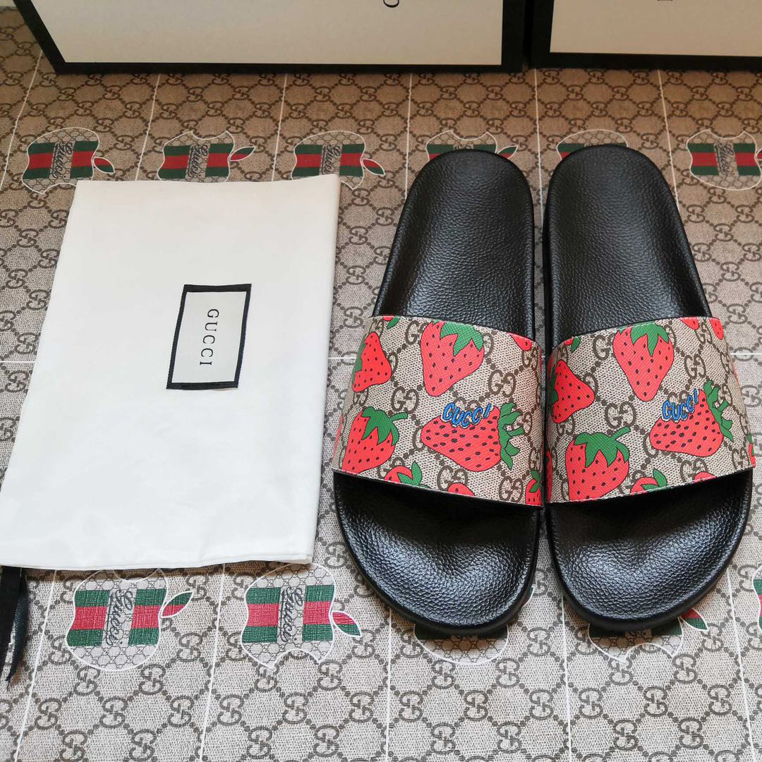 Gucci GG Gucci Strawberry Slide Sandal - FashionPlug