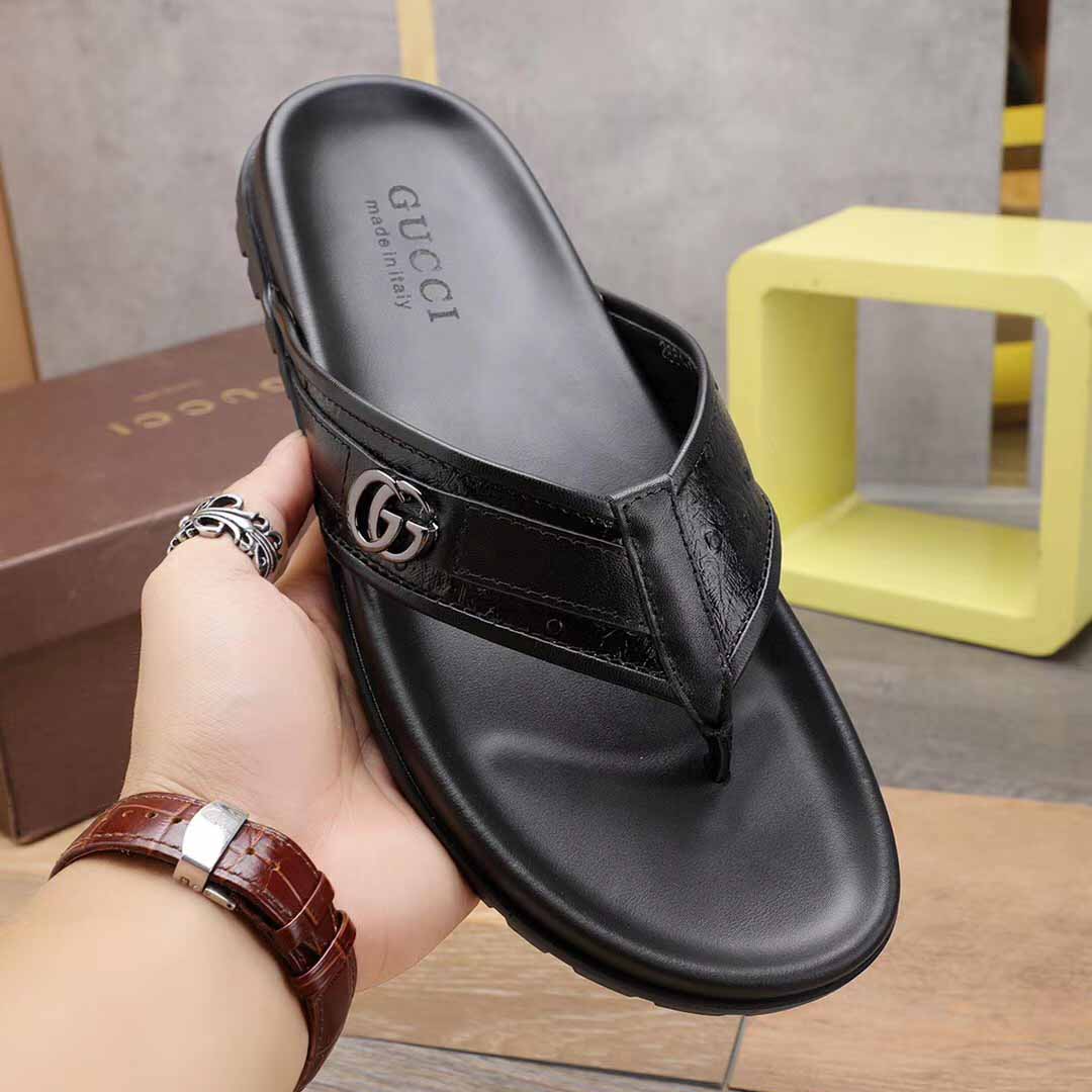 Gucci GG Slides Thong Sandals  - FashionPlug
