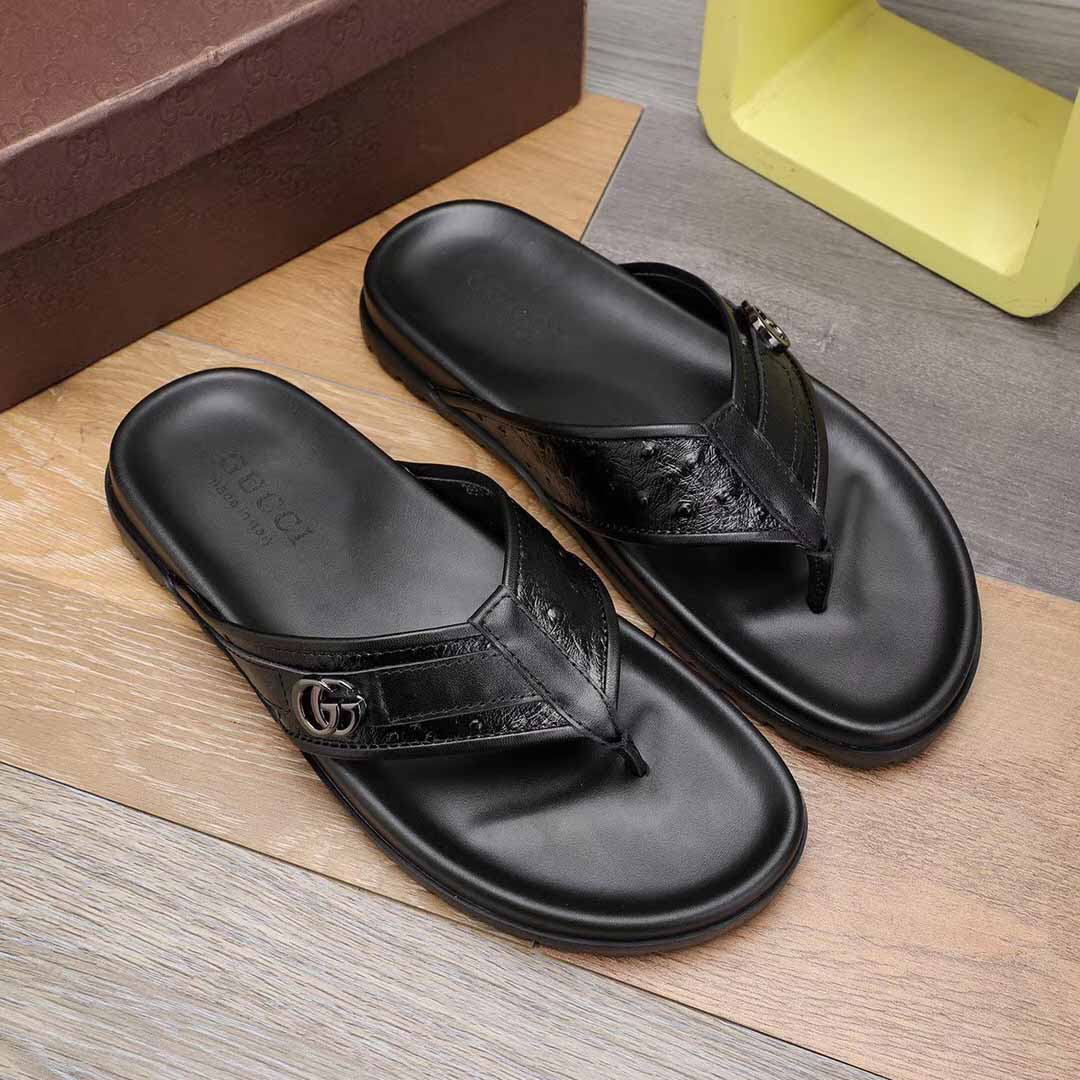 Gucci GG Slides Thong Sandals  - FashionPlug