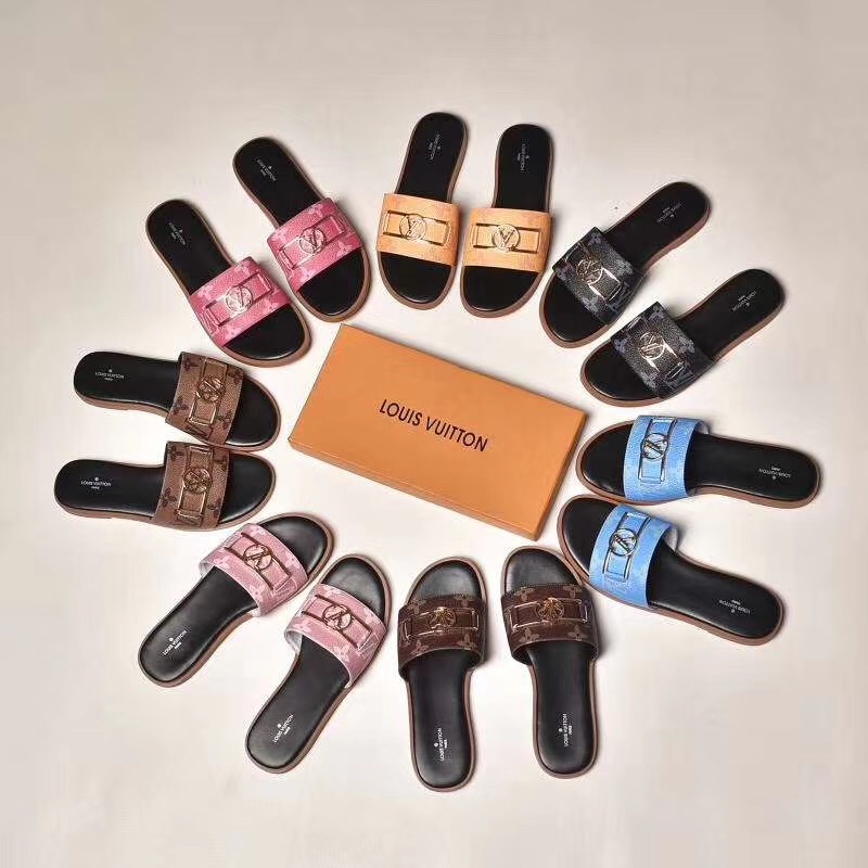Louis Vuitton Monogram Lock It Flat Mule  - FashionPlug