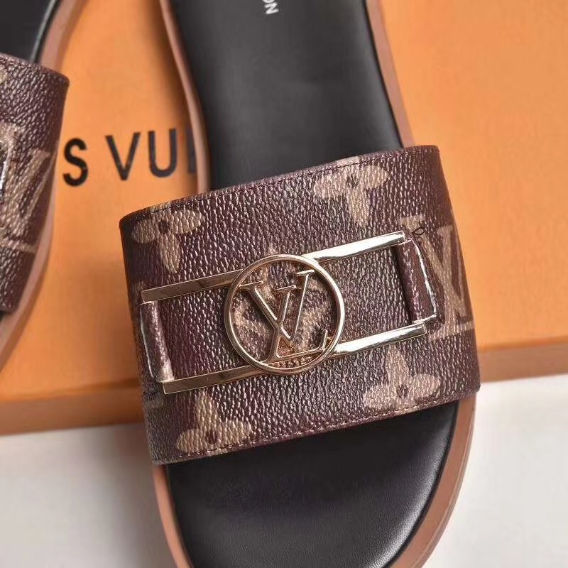 Louis Vuitton Monogram Lock It Flat Mule  - FashionPlug