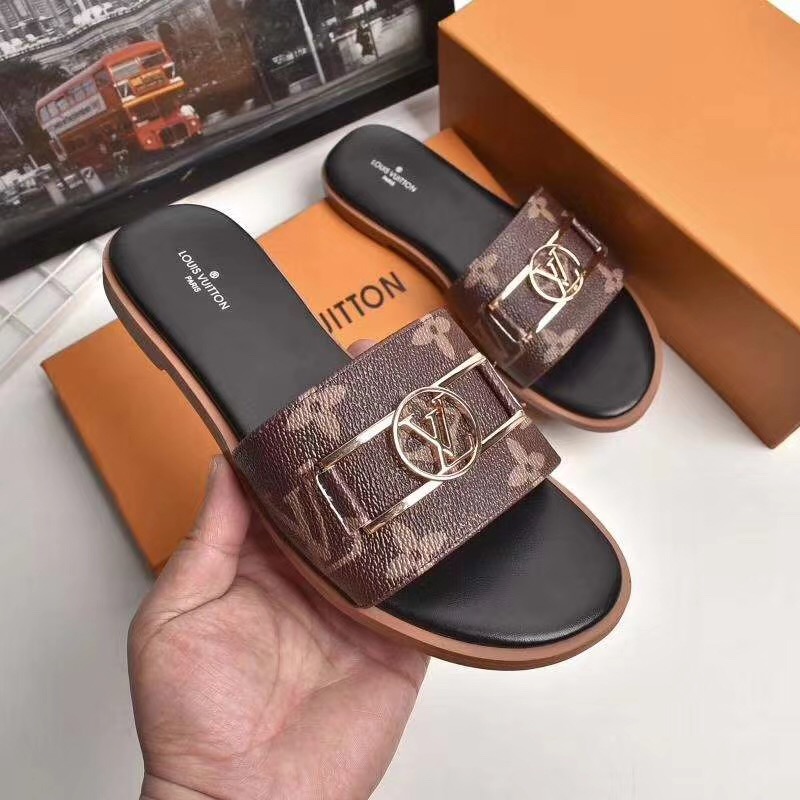 Louis Vuitton Monogram Lock It Flat Mule  - FashionPlug