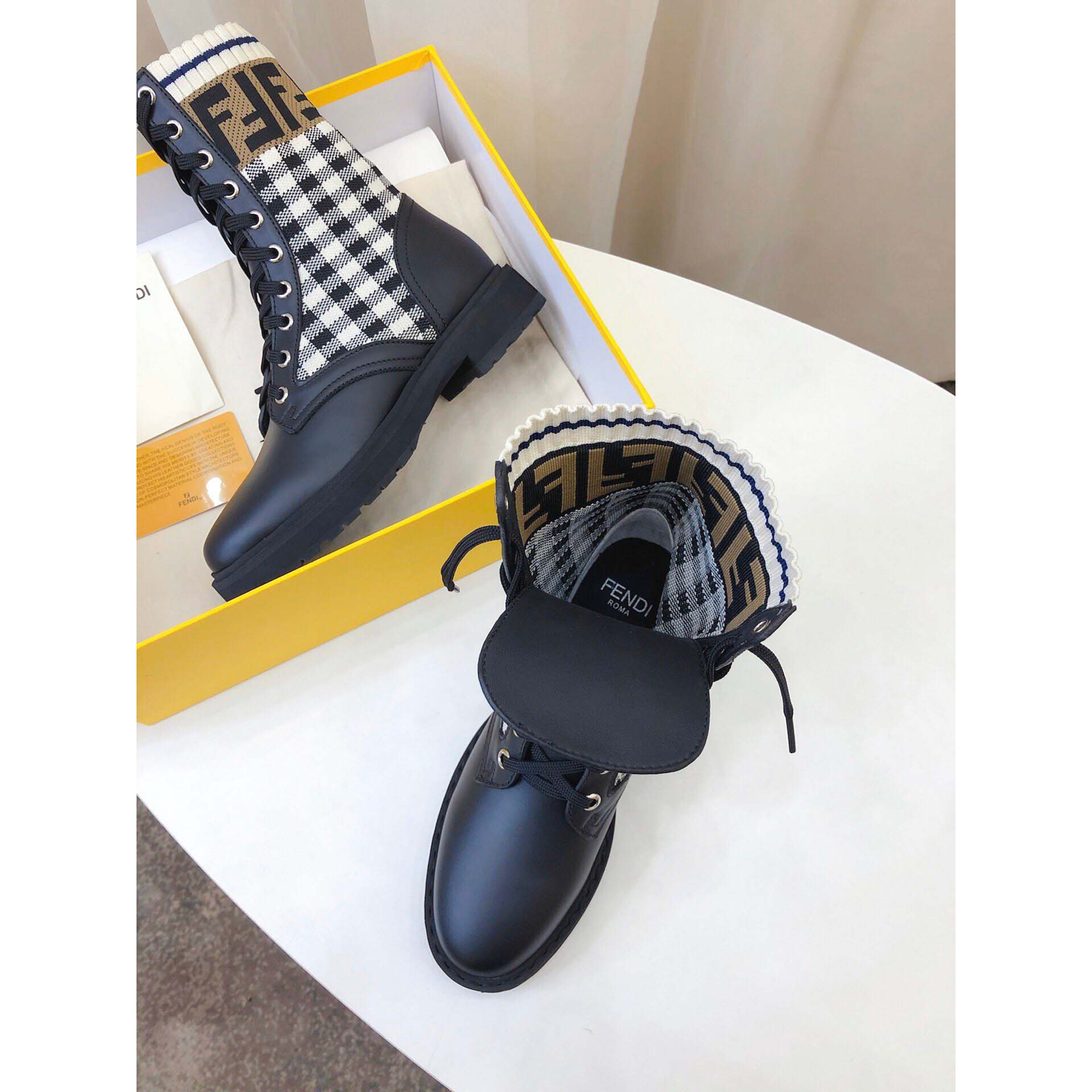 Fendi Leather Biker Boots - FashionPlug