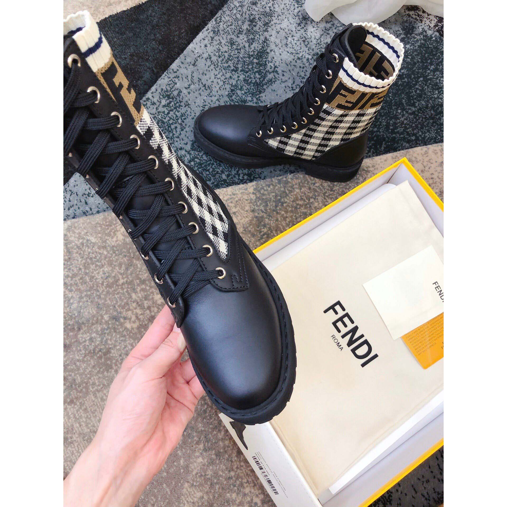 Fendi Leather Biker Boots - FashionPlug
