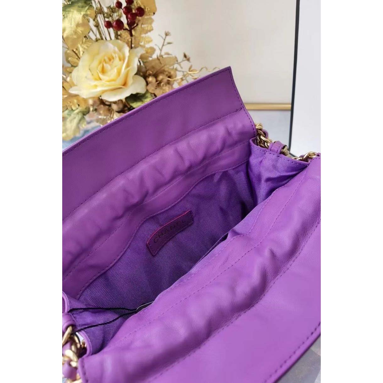 Chanel  CC Purple Shoulder Bag - FashionPlug