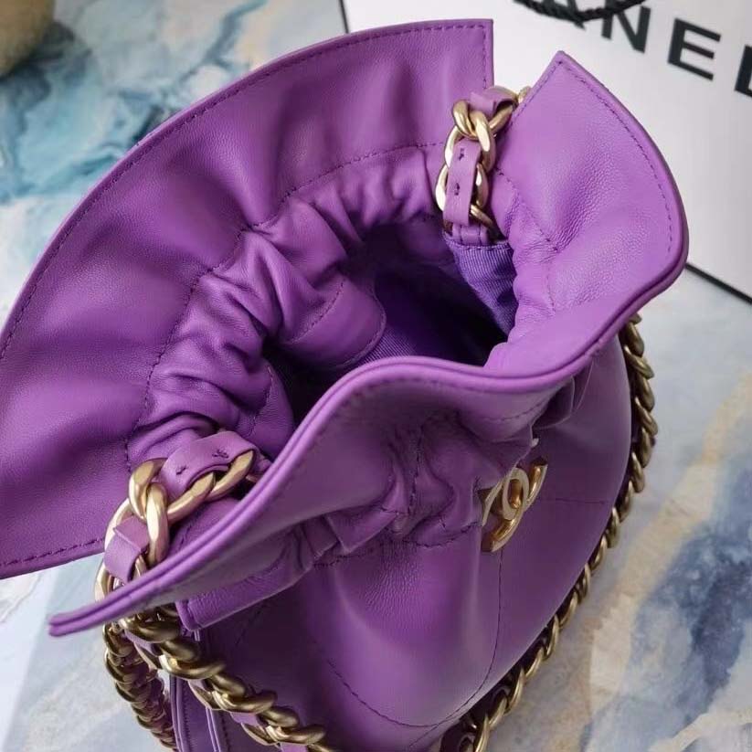 Chanel  CC Purple Shoulder Bag - FashionPlug
