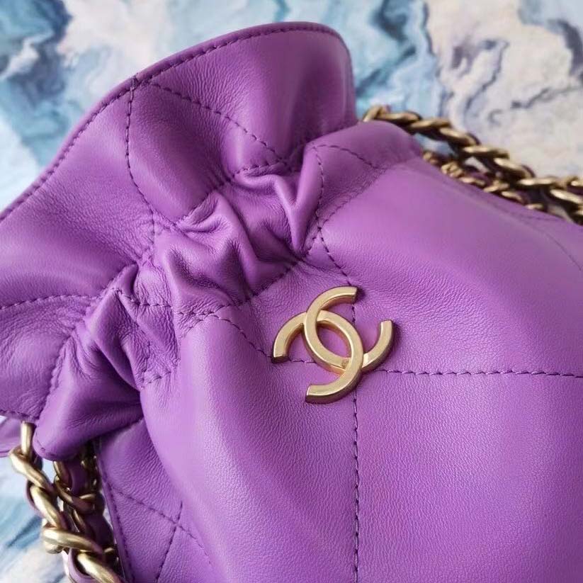 Chanel  CC Purple Shoulder Bag - FashionPlug