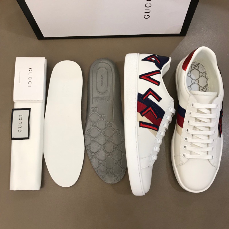 Gucci Letter Ace Embroidered Sneaker - FashionPlug