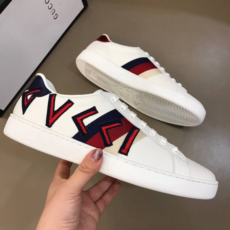 Gucci Letter Ace Embroidered Sneaker - FashionPlug