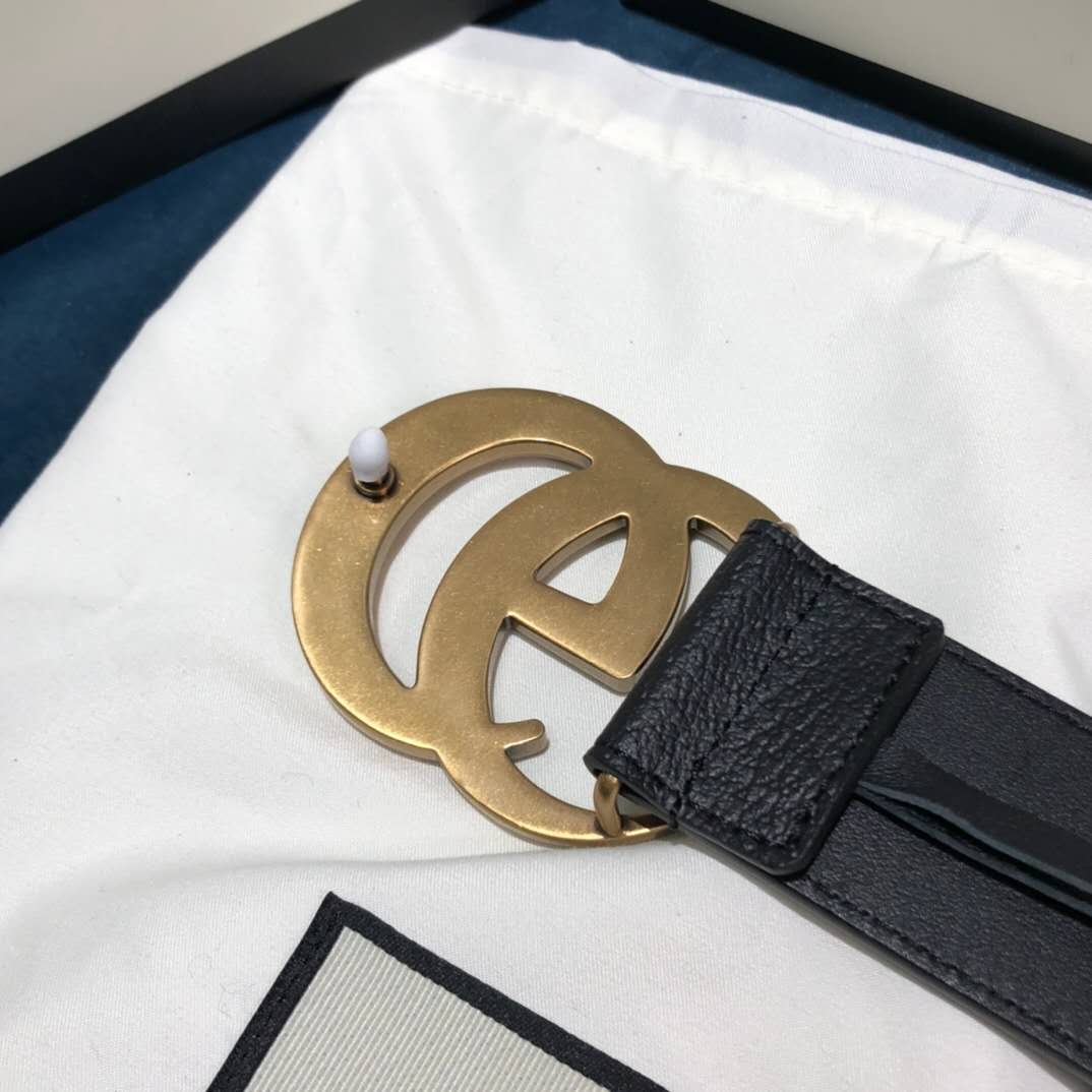 Gucci Black Belt ,1.5 Inch Buckle 3.003W*2.36 H Inches - FashionPlug