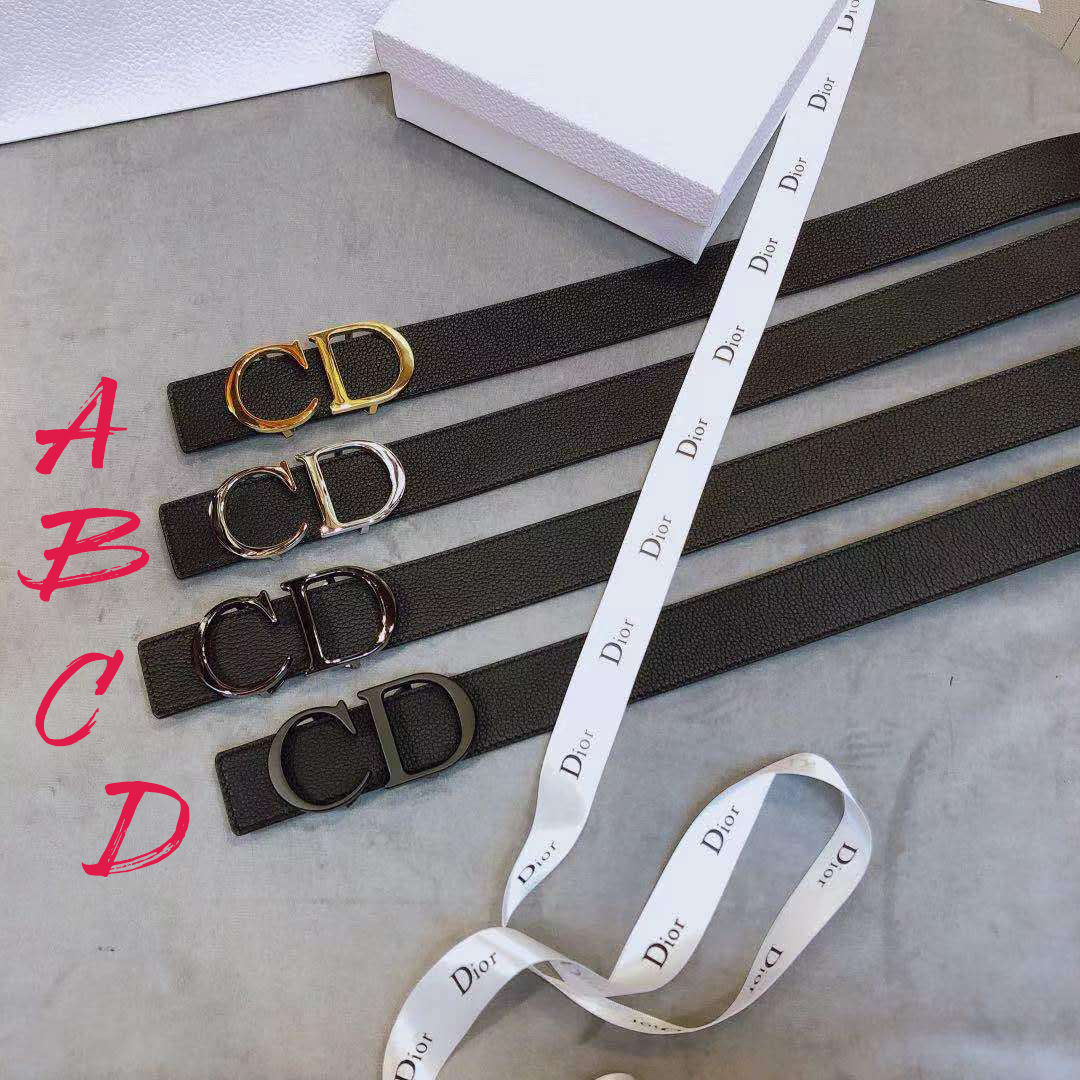 Dior 'CD' Leather Belt - FashionPlug