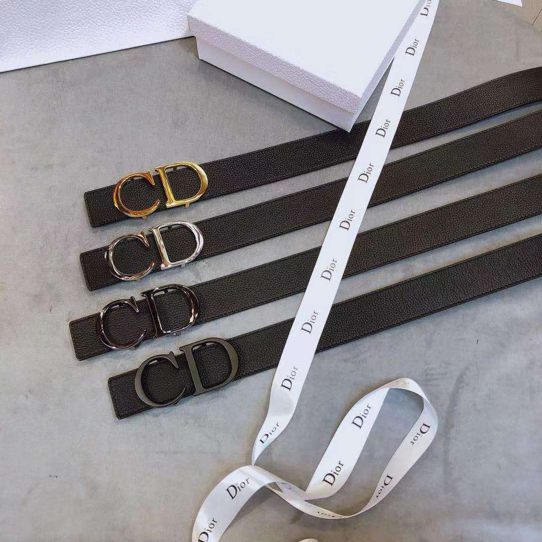 Dior 'CD' Leather Belt - FashionPlug