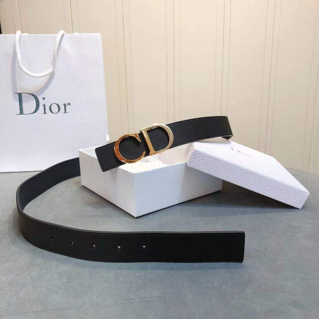 Dior 'CD' Leather Belt - FashionPlug
