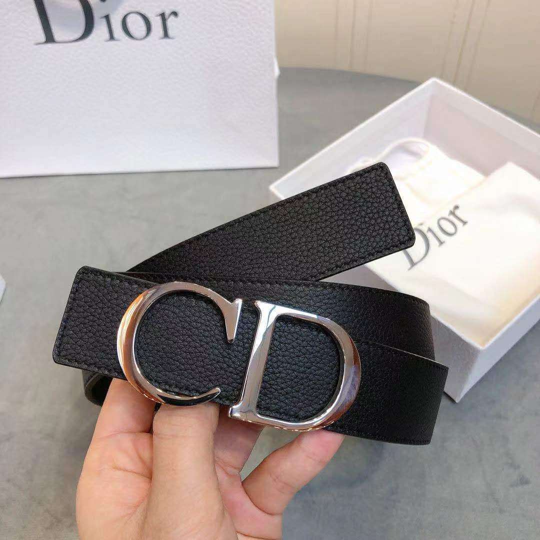 Dior 'CD' Leather Belt - FashionPlug