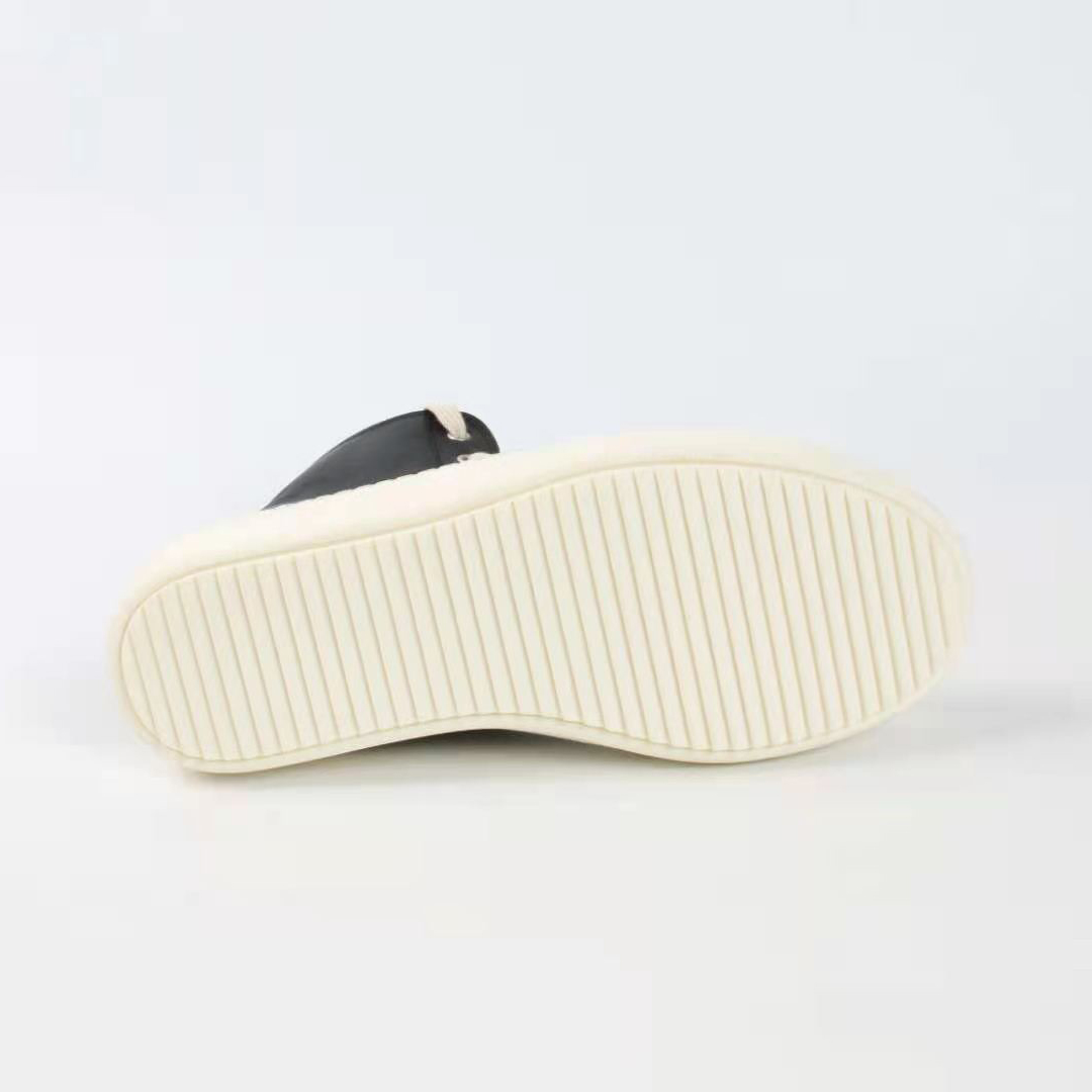 Rick Owens Black Leather High Top Sneakers - FashionPlug