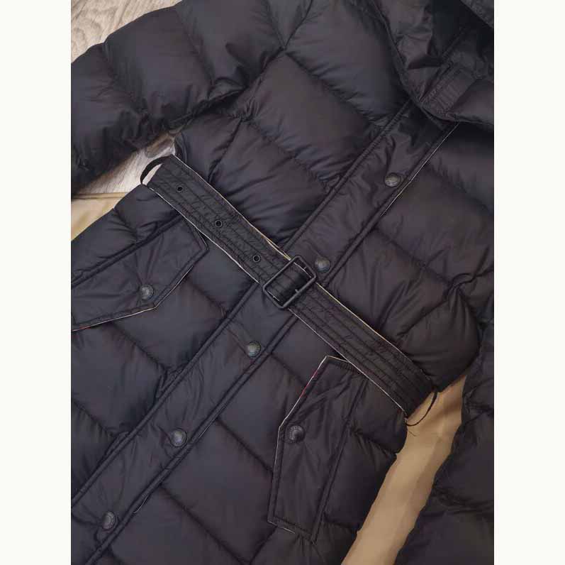 Burberry Belted Long Down Jacket - FashionPlug
