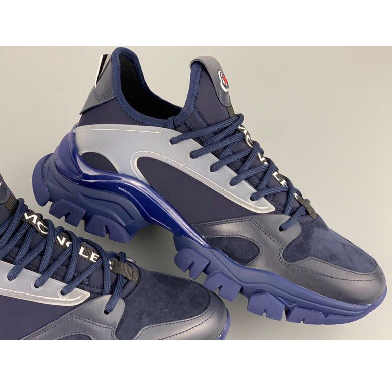 Moncler Logo Patches Lace-up Sneakers - FashionPlug