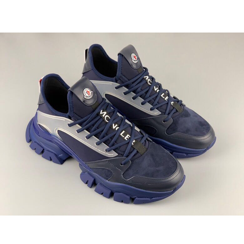 Moncler Logo Patches Lace-up Sneakers - FashionPlug