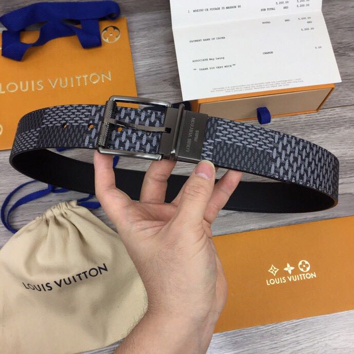 Louis Vuitton Damier Print 40MM Belt - FashionPlug