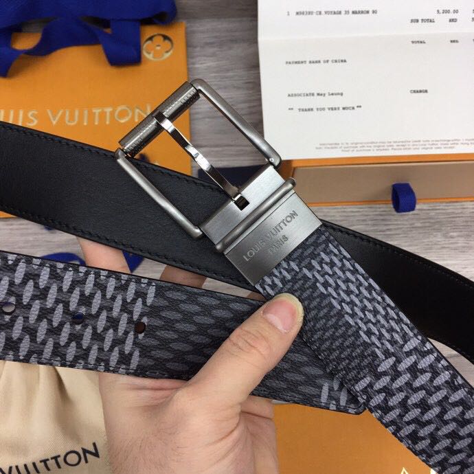 Louis Vuitton Damier Print 40MM Belt - FashionPlug