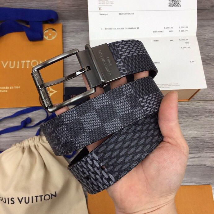 Louis Vuitton Damier Print 40MM Belt - FashionPlug