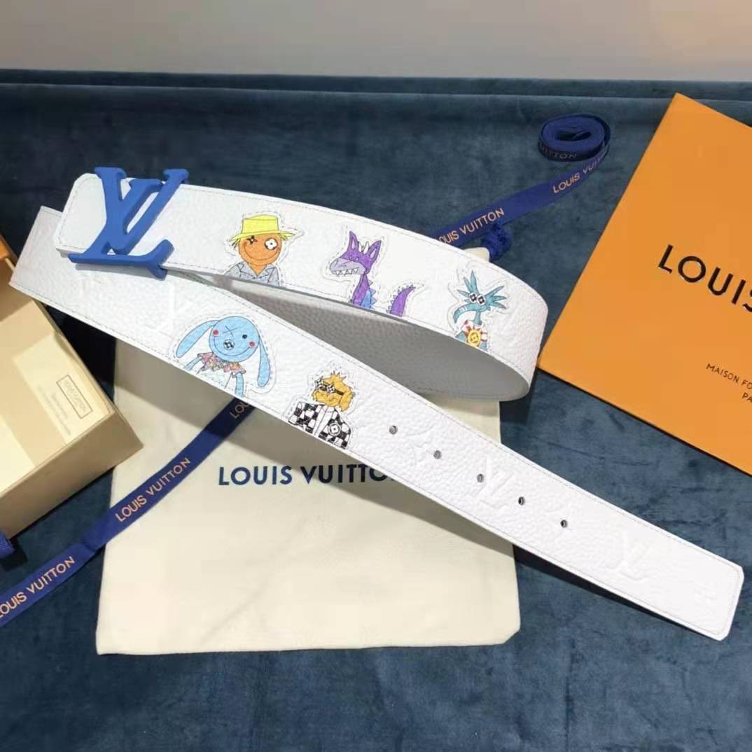 Louis Vuitton Carton White Belt 40MM - FashionPlug