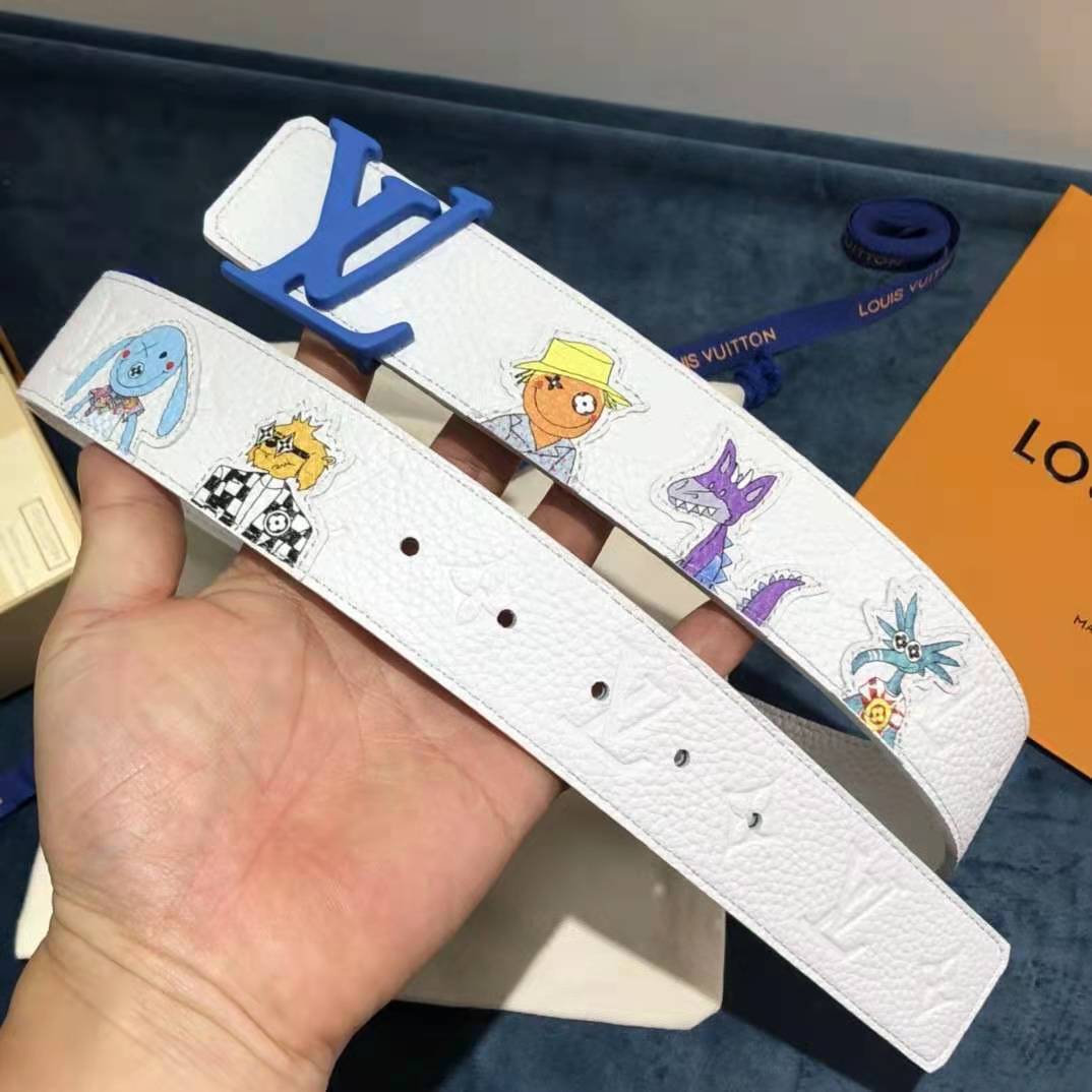 Louis Vuitton Carton White Belt 40MM - FashionPlug